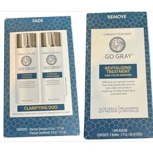 Go Gray Clarifying Duo Charcoal Shampoo Conditioner & Revitalizing Treatment Set
